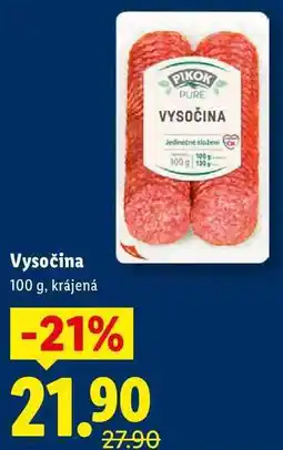 Lidl Vysočina, 100 g nabídka