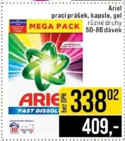 Jip Ariel prací prášek, kapsle, gel nabídka