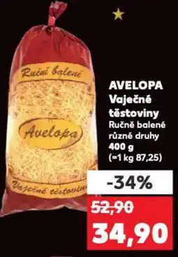 Kaufland AVELOPA Vaječné těstoviny Ručně balené nabídka