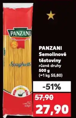 Kaufland PANZANI Semolinové těstoviny nabídka