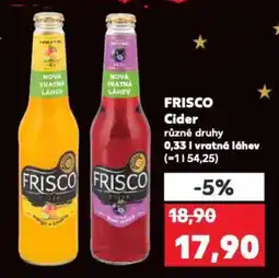Kaufland FRISCO Cider nabídka