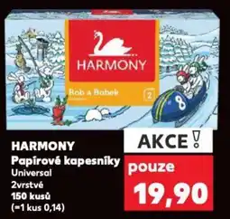 Kaufland HARMONY Papírové kapesníky Universal 2vrstvé nabídka