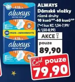 Kaufland ALWAYS Dámské vložky nabídka