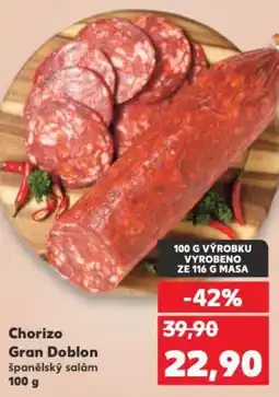 Kaufland Chorizo Gran Doblon španělský salám nabídka