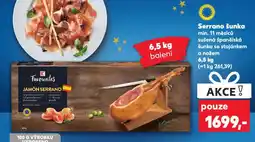 Kaufland Serrano šunka min. 11 měsíců sušená španělská šunka se stojánkem a nožem nabídka