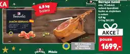 Kaufland Serrano šunka min. 11 měsíců sušená španělská šunka se stojánkem a nožem nabídka