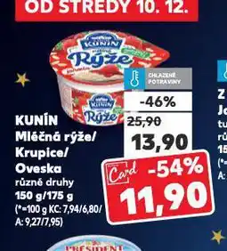 Kaufland Kunín mléčná krupice nabídka