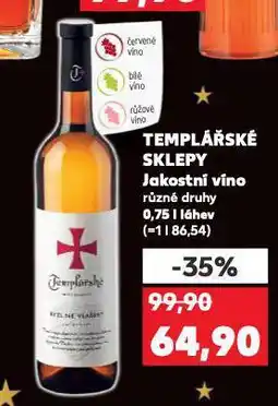 Kaufland Templářské sklepy nabídka