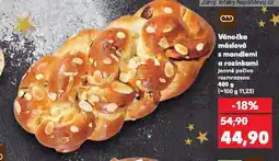 Kaufland Vánočka máslová s mandlemi a rozinkami nabídka
