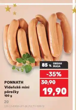 Kaufland Ponnath vídeňské minipárečky nabídka