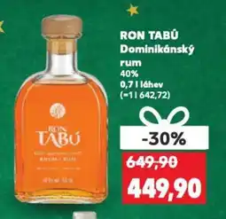 Kaufland RON TABÚ Dominikánský rum 40% nabídka