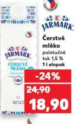 Kaufland Čerstvé mléko polotučné tuk 1,5 % nabídka