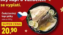 Lidl Český čerstvý kapr půlky, cena za 100 g nabídka