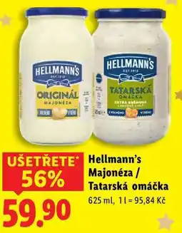 Lidl Hellmann's Majonéza/Tatarská omáčka, 625 ml nabídka
