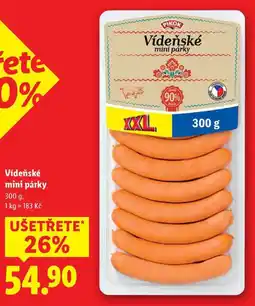 Lidl Vídeňské mini párky, 300 g nabídka