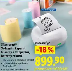 Lidl SilvercrestⓇ Sada mini kapesní tiskárny a fotopapíru, barevný, 9 kusů nabídka