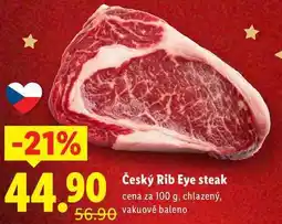 Lidl Český Rib Eye steak, cena za 100 g nabídka