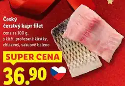 Lidl Český čerstvý kapr filet, cena za 100 g nabídka