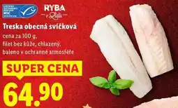 Lidl Treska obecná svíčková, cena za 100 g nabídka