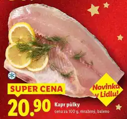 Lidl Kapr půlky, cena za 100 g nabídka