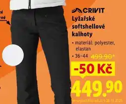 Lidl Lyžařské softshellové kalhoty nabídka