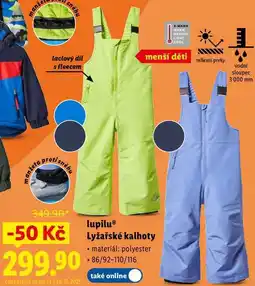 Lidl lupiluⓇ Lyžařské kalhoty nabídka