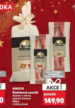 Kaufland Kmotr klobásový speciál nabídka