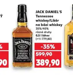 Kaufland Jack daniel's whiskey a likér na bázi whisky nabídka