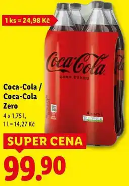 Lidl Coca-Cola/Coca-Cola Zero, 4x 1,75 l nabídka
