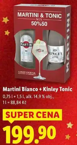 Lidl Martini Bianco + Kinley Tonic, 0,75 + 1,5 l nabídka