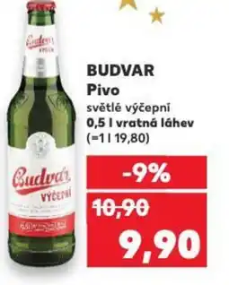 Kaufland BUDVAR Pivo světlé výčepní nabídka