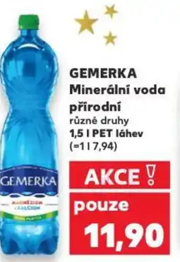 Kaufland GEMERKA Minerální voda přírodní nabídka