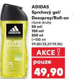 Kaufland ADIDAS Sprchový gel/ Deospray/Roll-on nabídka