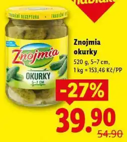 Lidl Znojmia okurky, 520 g nabídka