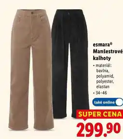 Lidl esmaraⓇ Manšestrové kalhoty nabídka