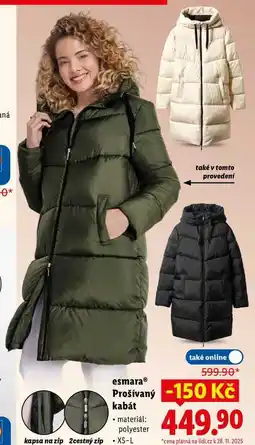 Lidl esmaraⓇ Prošívaný kabát nabídka