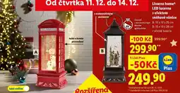 Lidl Livarno home LED lucerna s efektem sněhové vánice nabídka
