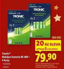 Lidl Tronic Nabíjecí baterie Ni-MH - 4 kusy nabídka