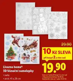 Lidl Livarno home 3D Vánoční samolepky nabídka