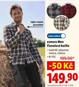 Lidl esmara Men Flanelová košile nabídka