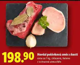 Lidl Hovězí polévková směs s kostí, cena za 1 kg nabídka