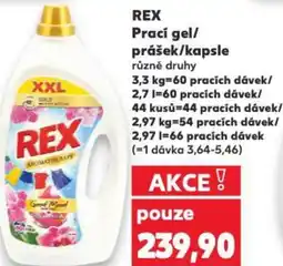 Kaufland REX Prací gel/ prášek/kapsle nabídka