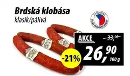 ZEMAN Brdská klobása klasik/pálivá, 100 g nabídka