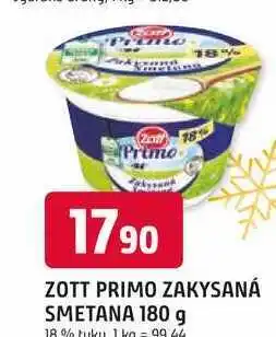Trefa ZOTT PRIMO ZAKYSANÁ SMETANA 180 g 18 % tuku nabídka