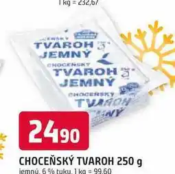 Trefa CHOCEŇSKÝ TVAROH 250 g jemný 6% tuku nabídka