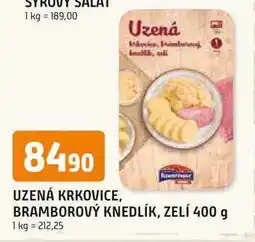 Trefa UZENÁ KRKOVICE, BRAMBOROVÝ KNEDLÍK, ZELÍ 400 g nabídka