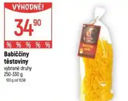 Globus Babiččiny těstoviny nabídka