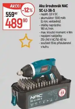 Globus Aku šroubovák NAC SC-LI-36-S nabídka