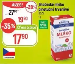 Globus Madeta Jihočeské mléko plnotučné trvanlivé nabídka
