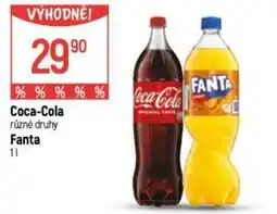 Globus Coca-Cola různé druhy Fanta nabídka